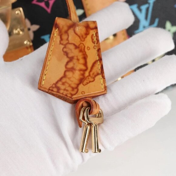 LOUIS VUITTON Monogram Multicolor Keepall 45 Bag Black M92640 Auth 117676V - Picture 8 of 16